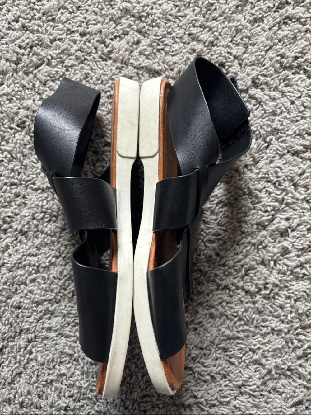 Franco Sarto Black Leather Crisscross Slingback Sandals - Picture 9 of 12